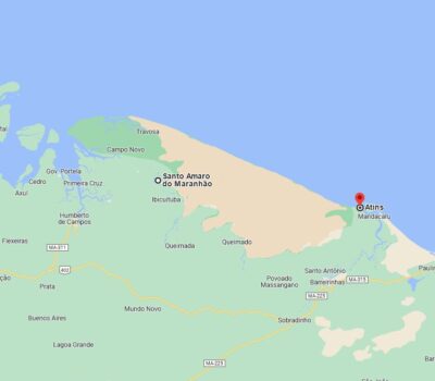 A distância de Santo Amaro-MA a Atins-MA é 57,2 km.
